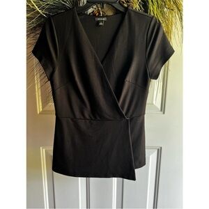 Ann Taylor women’s black wrap top size xsmall